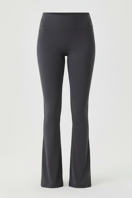 Pantalon Patte D'Éléphant Gris Taille Haute Évasé Confortable Femme - Polyester - vue 3