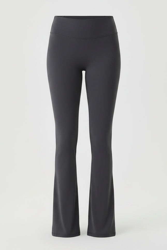 Pantalon Patte D'Éléphant Gris Taille Haute Évasé Confortable Femme - Polyester - vue 3