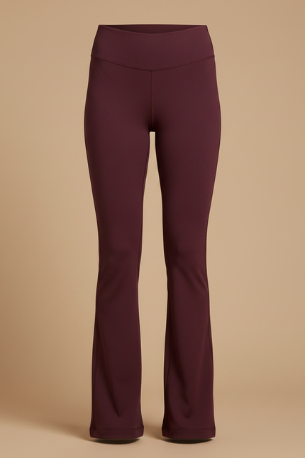 Pantalon Patte D'Éléphant Taille Haute Bordeaux Évasé Confortable Femme - Polyester - vue 3