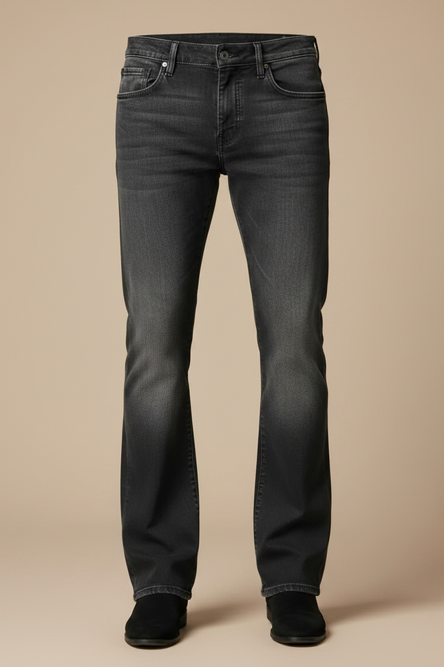 Pantalon Patte D'Éléphant Homme, Jean Évasé Gris Foncé Décontracté - vue 3