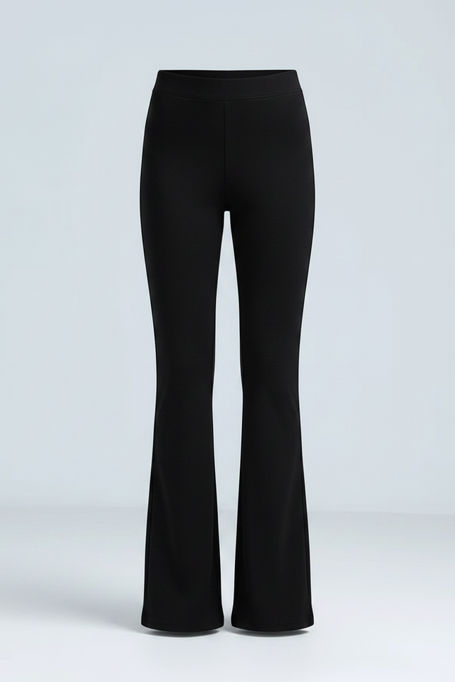 Pantalon Patte D'Éléphant Noir Évasé Taille Haute Modal - Viscose - vue 3