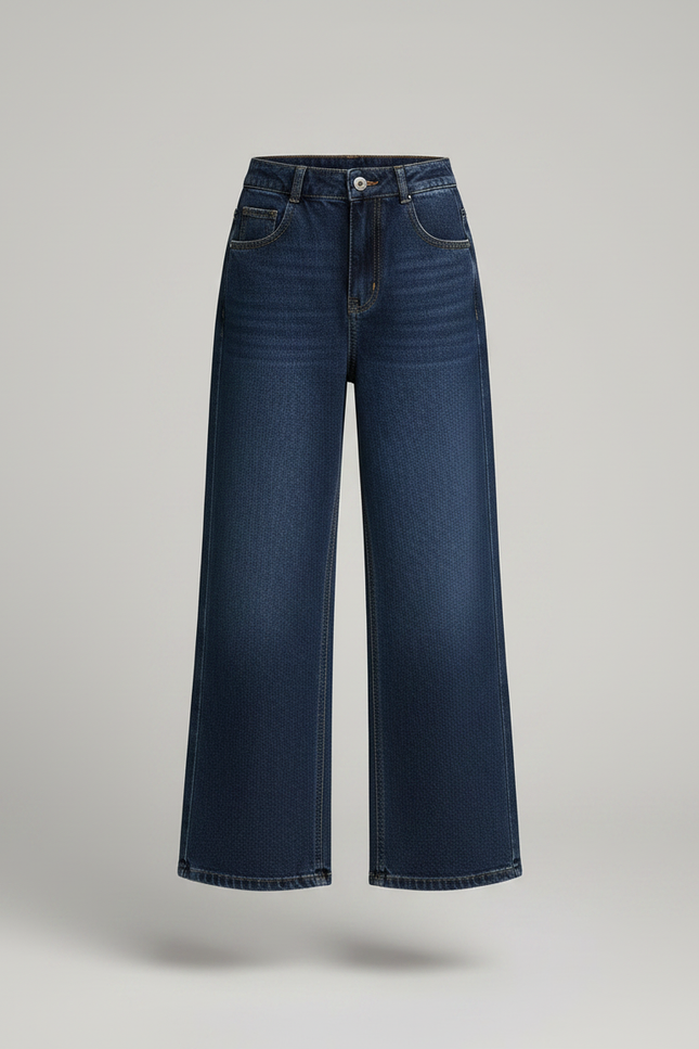 Pantalon Patte D'Éléphant Bleu Denim Ample Enfant - Marine Jean - vue 3