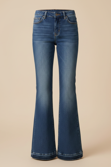 Pantalon Patte D'Éléphant Jean Bleu Décontracté Évasé - vue 3