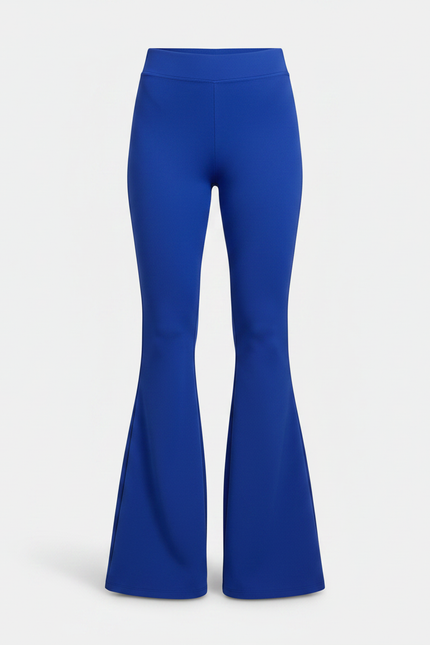 Pantalon Patte D'Éléphant Bleu Royal Taille Haute Évasé Fluide - Polyester - vue 3