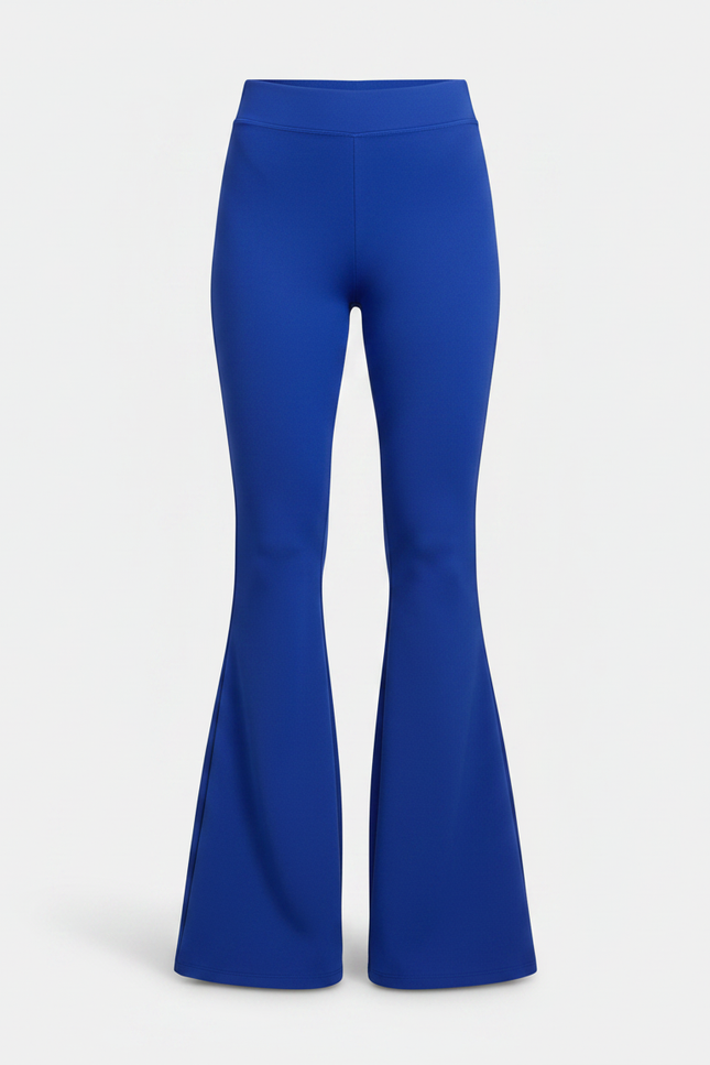 Pantalon Patte D'Éléphant Bleu Royal Taille Haute Évasé Fluide - Polyester - vue 3