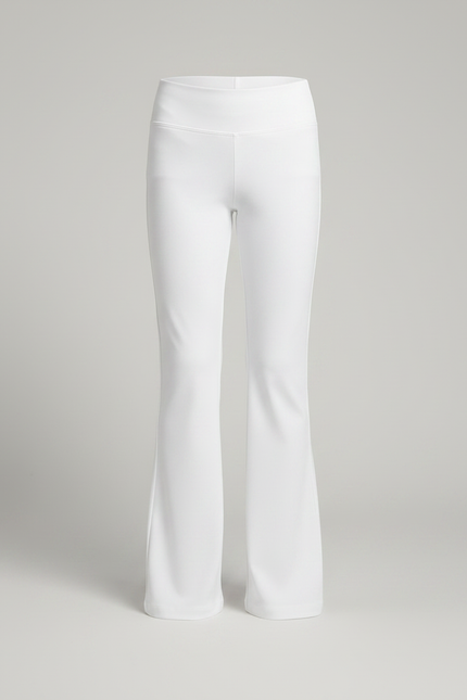 Pantalon Patte D'Éléphant Blanc Uni Évasé Confortable Enfant - Maille - vue 3