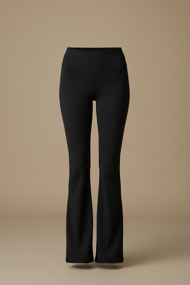 Pantalon Patte D'Éléphant Noir Taille Haute Confortable Stretch - Polyester - vue 3