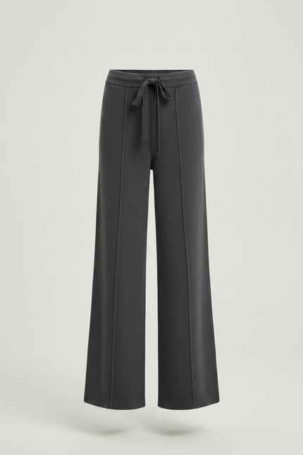 Pantalon Patte D'Éléphant Gris Tricoté Ample Confortable Enfant - Maille - vue 3