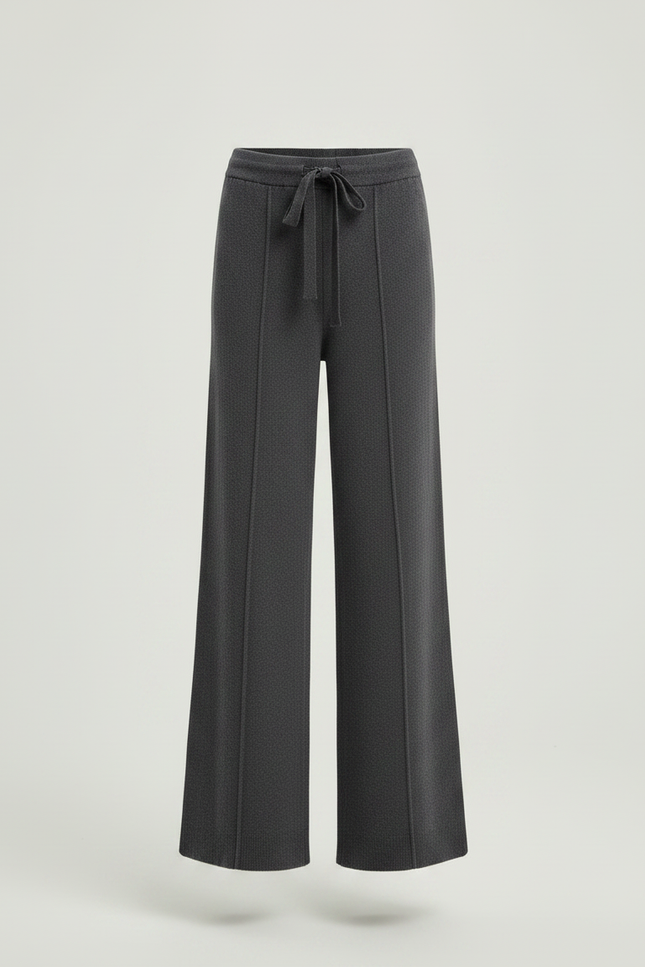 Pantalon Patte D'Éléphant Gris Tricoté Ample Confortable Enfant - Maille - vue 3