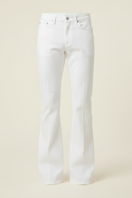 Pantalon Patte D'Éléphant Blanc Vintage Évasé Homme Décontracté - Jean - vue 3