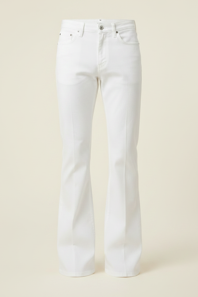 Pantalon Patte D'Éléphant Blanc Vintage Évasé Homme Décontracté - Jean - vue 3