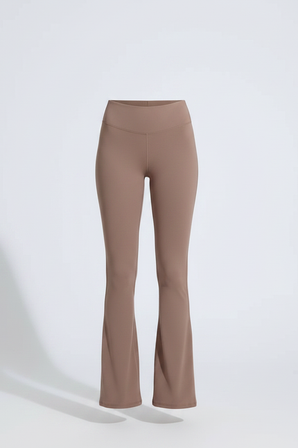 Pantalon Patte D'Éléphant Marron Taille Haute Évasé Confortable Femme - Polyester - vue 3