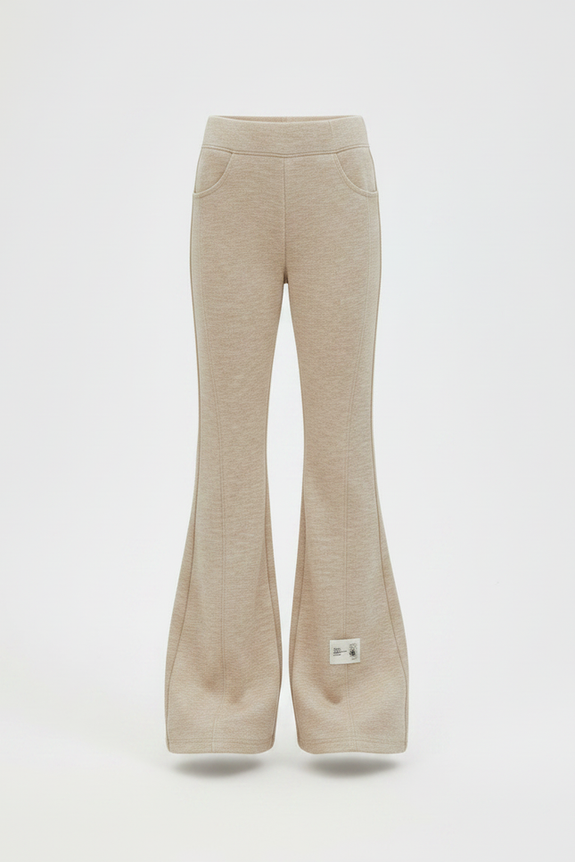 Pantalon Patte D'Éléphant Beige Évasé Confortable Enfant - Molleton - vue 3