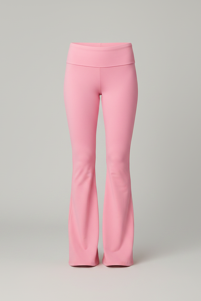 Pantalon Patte D'Éléphant Rose Taille Haute Évasé Confortable - Polyester - vue 3