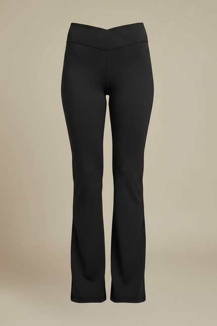 Pantalon Patte D'Éléphant Noir Taille Haute Évasé Confortable Stretch - Polyester - vue 3