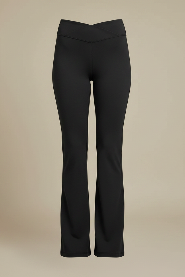 Pantalon Patte D'Éléphant Noir Taille Haute Évasé Confortable Stretch - Polyester - vue 3