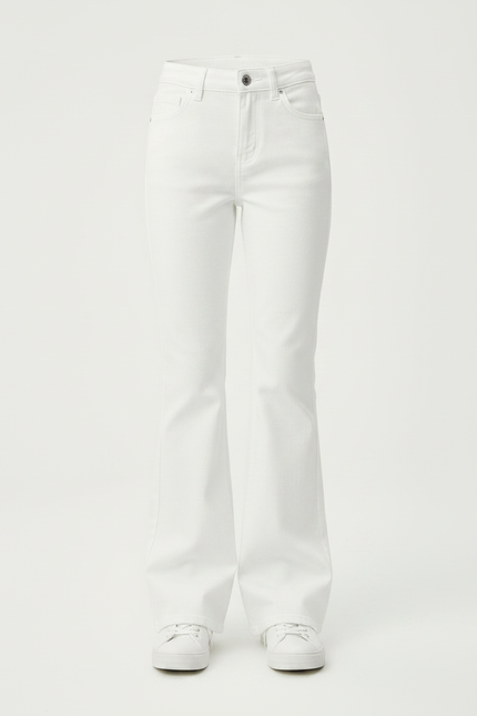 Pantalon Patte D'Éléphant Blanc Enfant Côtelé Confortable - Jean - vue 3