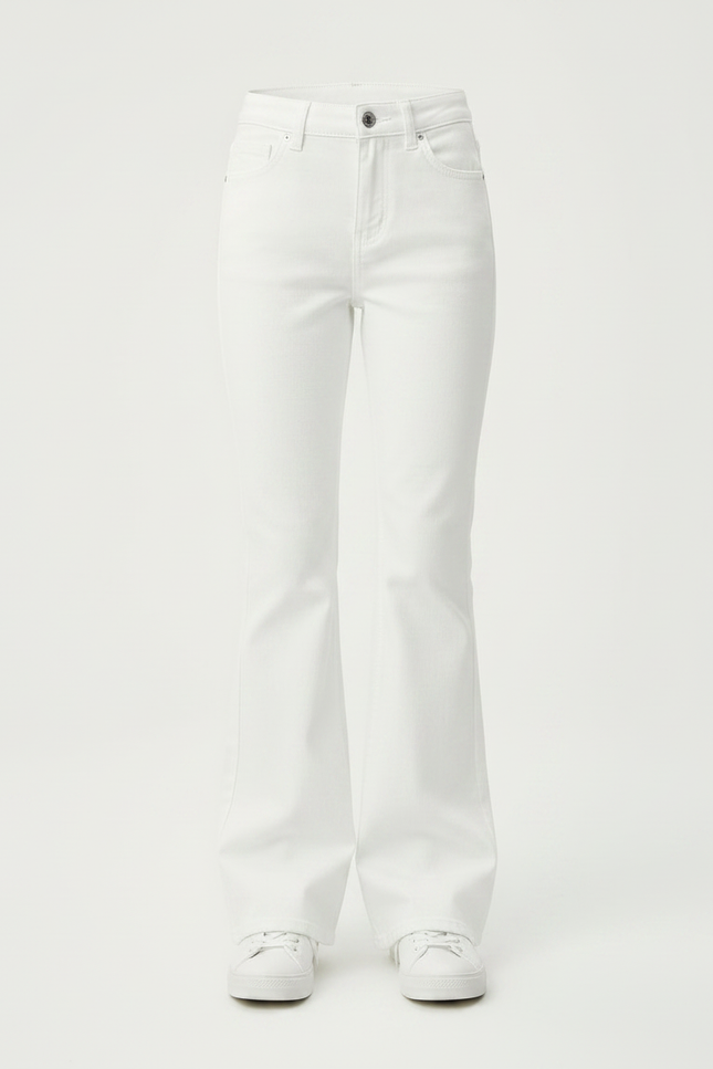 Pantalon Patte D'Éléphant Blanc Enfant Côtelé Confortable - Jean - vue 3