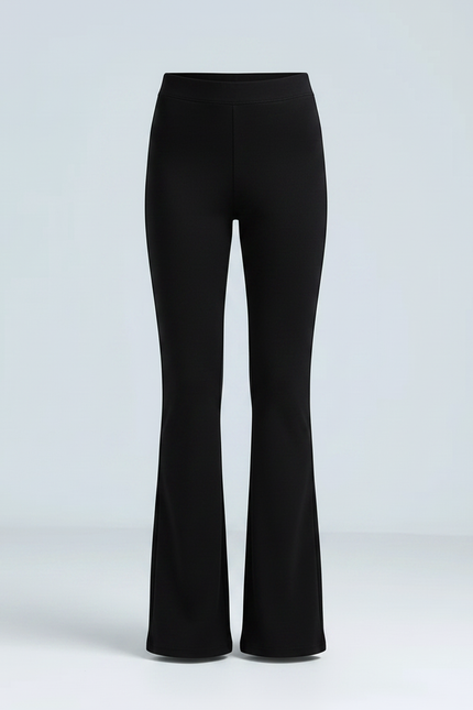 Pantalon Patte D'Éléphant Noir Évasé Taille Haute Modal - Viscose - vue 3
