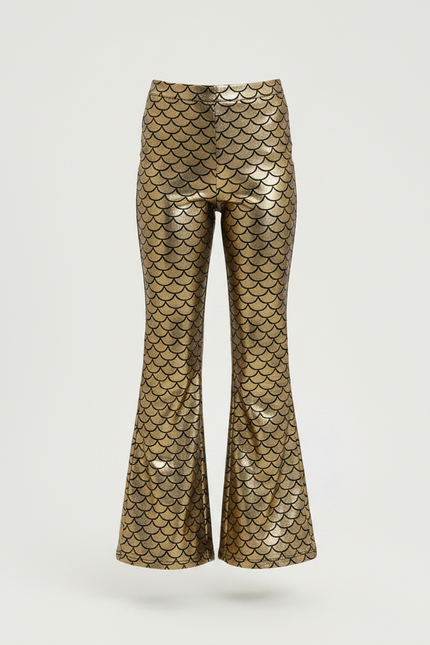 Pantalon Patte D'Éléphant Doré Écailles Brillant Évasé Fille - Polyester - vue 3