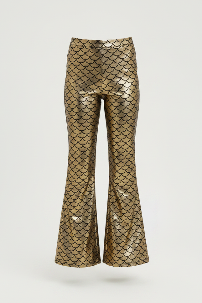 Pantalon Patte D'Éléphant Doré Écailles Brillant Évasé Fille - Polyester - vue 3