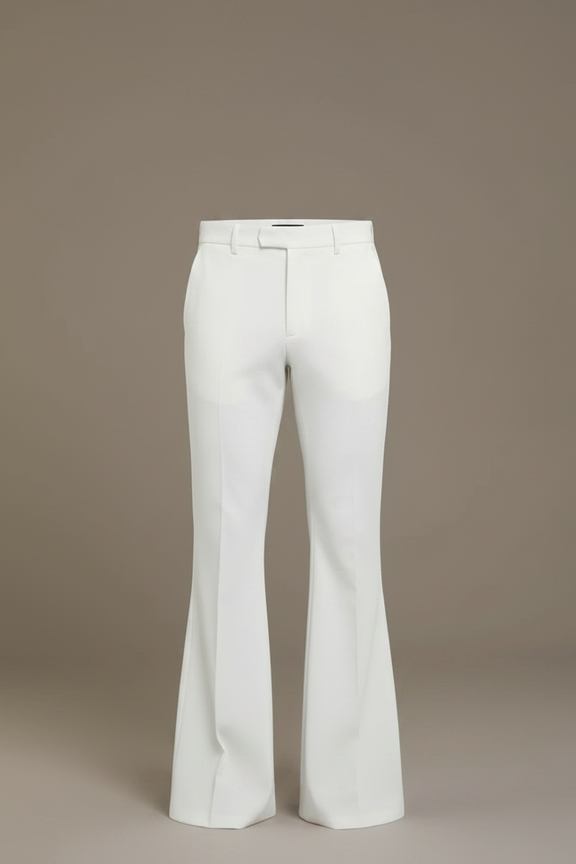 Pantalon Patte D'Éléphant Blanc Classique Homme Décontracté - Gabardine - vue 3