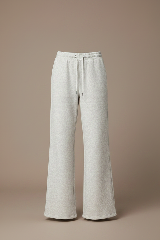 Pantalon Patte D'Éléphant Gris Clair Ample Décontracté Molletonné - vue 3