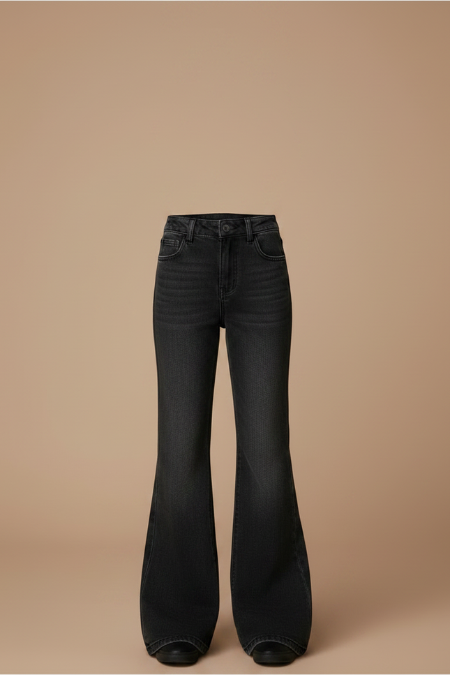 Pantalon Patte D'Éléphant Noir Denim Évasé Enfant - Jean - vue 3