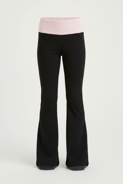 Pantalon Patte D'Éléphant Noir Confortable Évasé Fille Simple - Polyester - vue 3