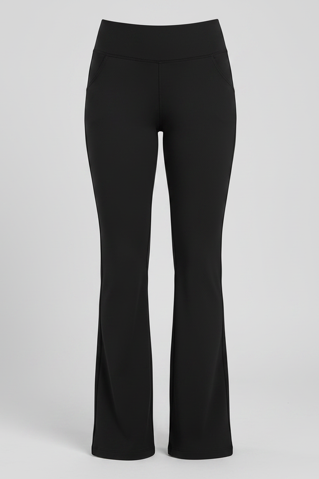 Pantalon Patte D'Éléphant Noir Élégant Taille Haute Confortable - Polyester - vue 3