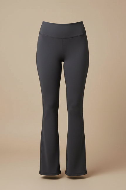 Pantalon Patte D'Éléphant Gris Anthracite Taille Haute Évasé Confortable - Polyester - vue 3
