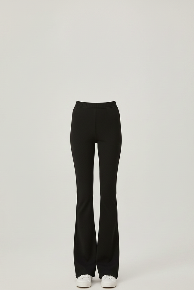 Pantalon Patte D'Éléphant Noir Évasé Taille Haute Classique - Polyester - vue 3