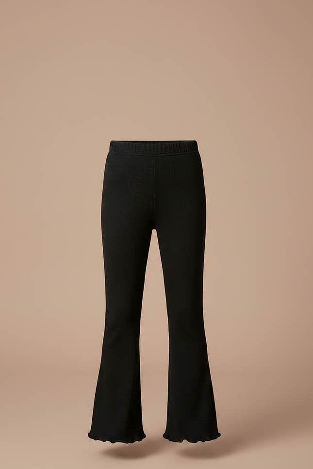 Pantalon Patte D'Éléphant Noir Côtelé Confortable Décontracté Fille - Cordé - vue 3