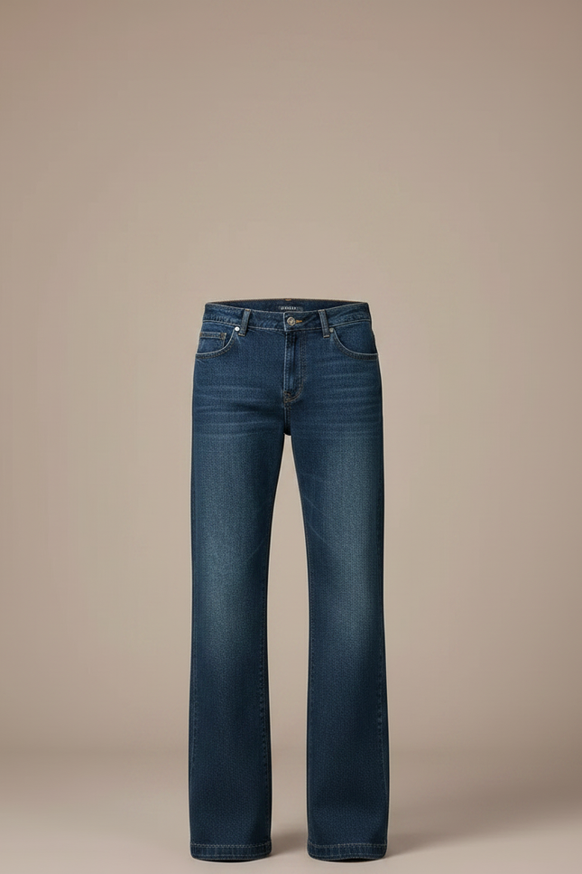 Pantalon Patte D'Éléphant Jean Bleu Classique Ample Denim - vue 3