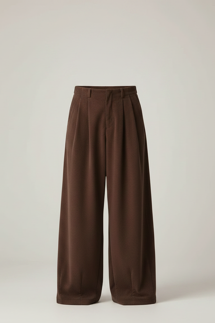 Pantalon Patte D'Éléphant Marron Côtelé Ample Décontracté Homme - Cordé - vue 3