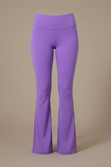 Pantalon Patte D'Éléphant Violet Taille Haute Évasé Fitness - Polyester - vue 3