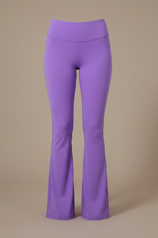 Pantalon Patte D'Éléphant Violet Taille Haute Évasé Fitness - Polyester - vue 3