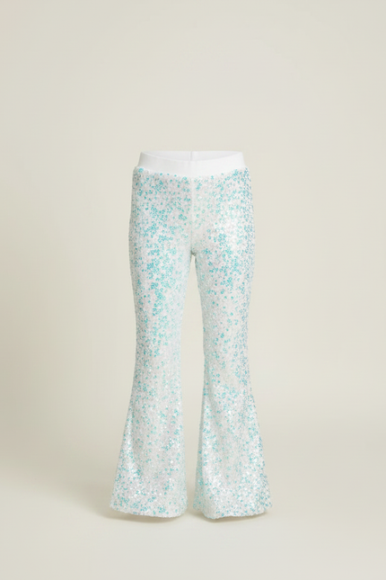 Pantalon Patte D'Éléphant Paillettes Blanches Turquoise Évasé Confortable Fille - Multicolore Polyester - vue 3
