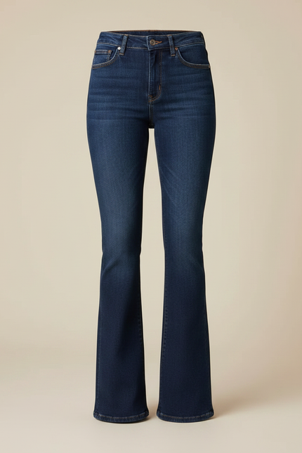 Pantalon Patte D'Éléphant Bleu Denim Bas Évasé Taille Standard - Marine Jean - vue 3