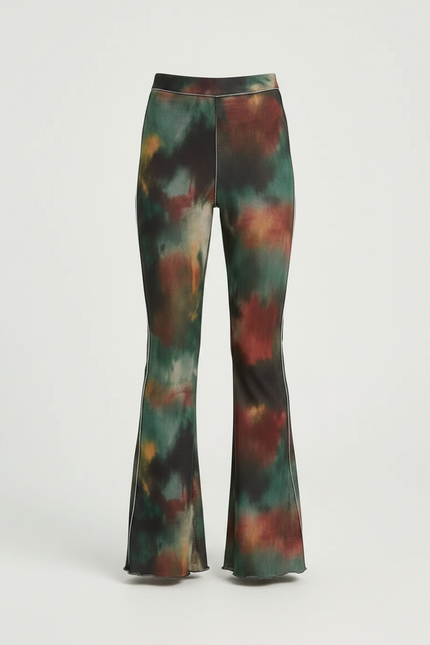 Pantalon Patte D'Éléphant Tie-Dye Évasé Imprimé Décontracté - Multicolore Maille - vue 3