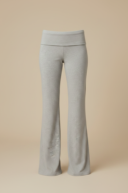 Pantalon Patte D'Éléphant Gris Taille Basse Confortable Décontracté - Molleton - vue 3