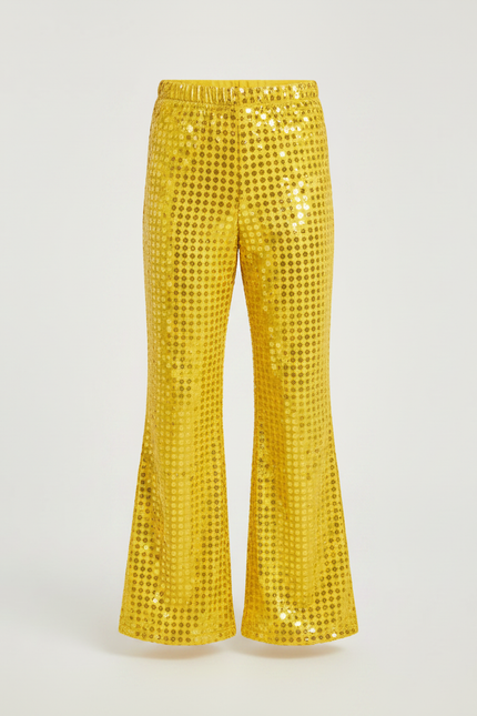 Pantalon Patte D'éléphant Jaune - Polyester - vue 3