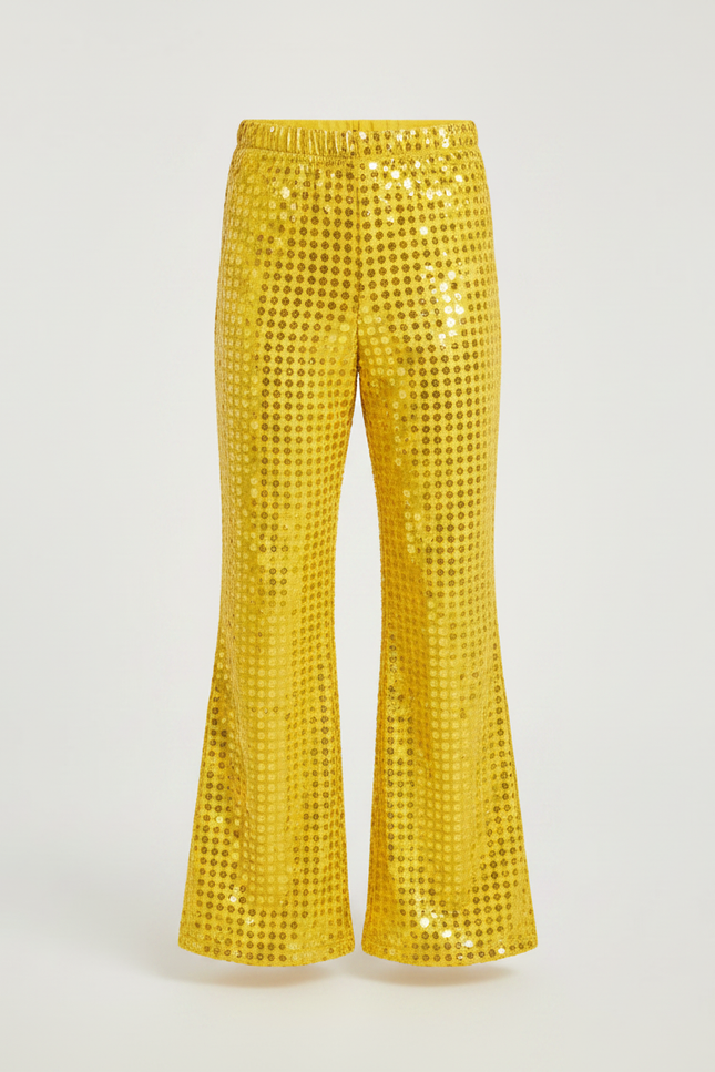 Pantalon Patte D'éléphant Jaune - Polyester - vue 3