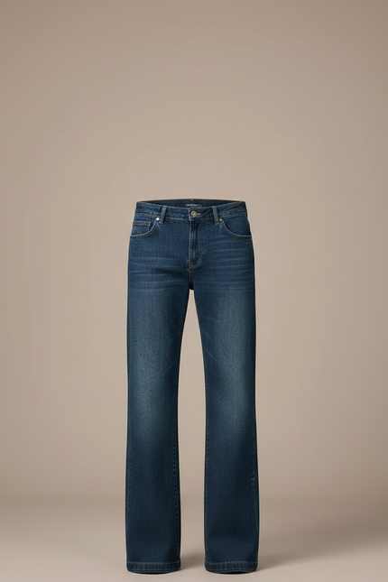 Pantalon Patte D'Éléphant Jean Bleu Classique Ample Denim - vue 3