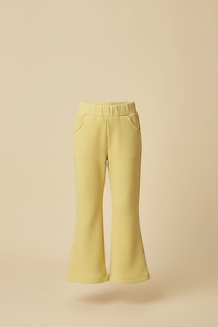 Pantalon Patte D'Éléphant Jaune Confortable Côtelé Enfant - Molleton - vue 3