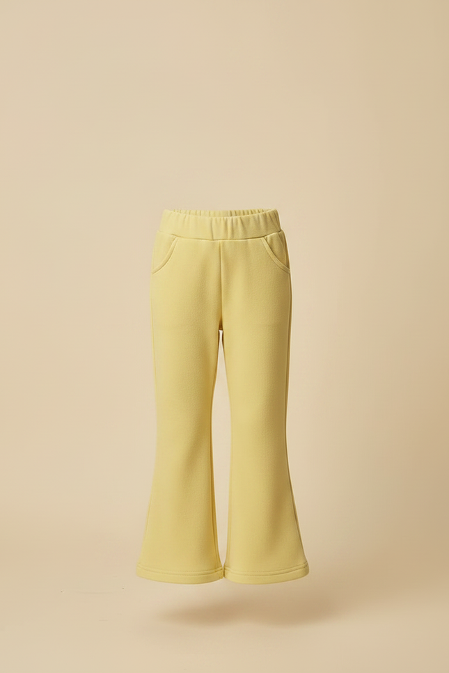 Pantalon Patte D'Éléphant Jaune Confortable Côtelé Enfant - Molleton - vue 3