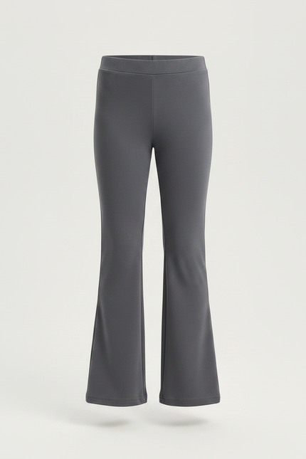 Pantalon Patte D'Éléphant Gris Uni Doux Confortable Fille - Polyester - vue 3