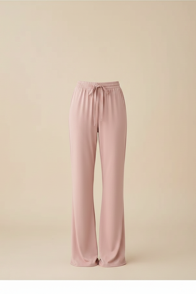 Pantalon Patte D'Éléphant Rose Fluide Ample Confortable - Maille - vue 3