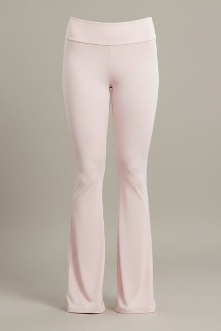 Pantalon Patte D'Éléphant Rose Poudré Taille Basse Évasé Confortable - Polyester - vue 3