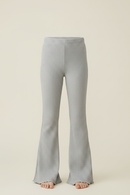 Pantalon Patte D'Éléphant Côtelé Gris Doux Confortable Enfant - Maille - vue 3